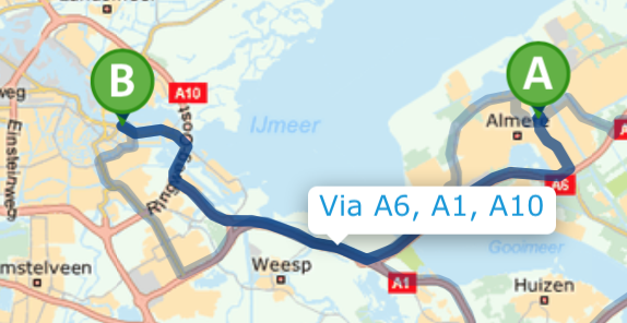 Route naar Spoed Tandarts Almere